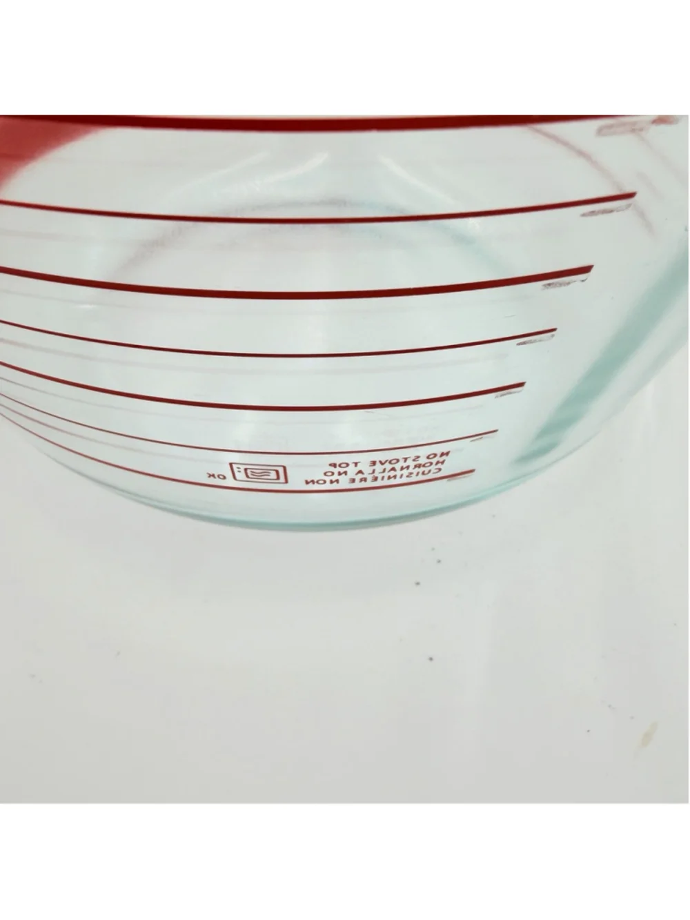 VTG Pyrex 8 Cup 2 Qt 2000mL Glass Measuring Batter Bowl Red Made USA